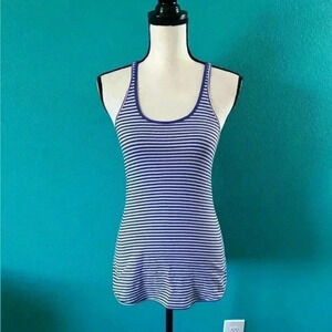 Lululemon what the sport singlet purple striped tank top